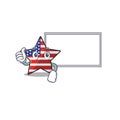 Thumbs up with board usa star isolated with cartoon shape Royalty Free Stock Photo