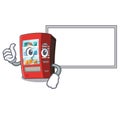 Thumbs up with board vending machine in the cartoon shape