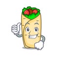 Thumbs up burrito character cartoon style Royalty Free Stock Photo