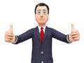 Thumbs Up Businessman Shows Fan Yes And Commerce Royalty Free Stock Photo