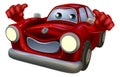 Thumbs up cartoon car mascot Royalty Free Stock Photo