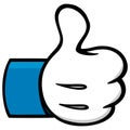 Thumbs Up Cartoon Social Network Symbol