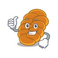 Thumbs up challah character cartoon style