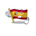 Thumbs up character spain flag is stored cartoon drawer