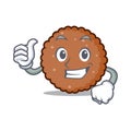 Thumbs up chocolate biscuit character cartoon