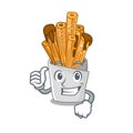 Thumbs up churros isolated with in the cartoon