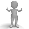 Thumbs Up 3d Character Showing Success And Approval