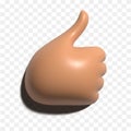 Thumbs up 3D clipart. Vector realistic clipart isolated on white background