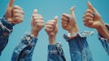 Thumbs Up in Denim.AI generated image Royalty Free Stock Photo