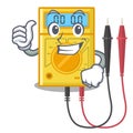 Thumbs up digital multimeter isolated with the character