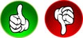 Thumbs up & down buttons Royalty Free Stock Photo