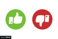 Thumbs up and down flat icon. Thumbs up collection, hands icon, like icons Royalty Free Stock Photo