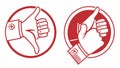 Thumbs up and down icons, positive and negative feedback vector design Generative AI Royalty Free Stock Photo