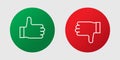 Thumbs up and thumbs down, icons in vector shape