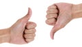 Thumbs up and down Royalty Free Stock Photo