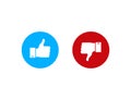 Thumbs up or down.Like and dislike in flat style. Dos and donts like icon. Vector eps10