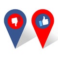 Thumbs up and thumbs down. Navigation icon Royalty Free Stock Photo