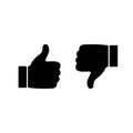 Thumbs up and down vector flat icon Royalty Free Stock Photo