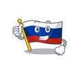 Thumbs up flag russian stored in cartoon cupboard