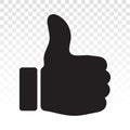 Thumbs up flat icon for apps and websites on a transparent background Royalty Free Stock Photo