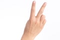 Thumbs up in front of white backgroundhands holding Numbers in front of Royalty Free Stock Photo