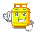 Thumbs up gas tank operating the character cooking Royalty Free Stock Photo