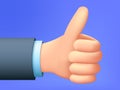 Thumbs up hand sign. Vector like sumbol. 3d cartoon hand Royalty Free Stock Photo