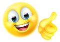 Thumbs Up Happy Emoticon Cartoon Face Royalty Free Stock Photo