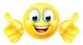 Thumbs Up Happy Emoticon Cartoon Face