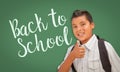 Thumbs Up Hispanic Boy in Front of Back To School Chalk Board Royalty Free Stock Photo