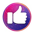 Thumbs up icon creative trendy colorful round button illustration