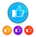 Thumbs up icon flat design round buttons set illustration design Royalty Free Stock Photo