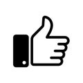 Thumbs up icon flat vector illustration design