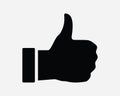 Thumbs Up Icon Good Like Rating Rate Approve Accept Confirm Gesture Thumb Hand Social Media Black White Graphic Clipart
