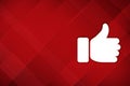 Thumbs up icon modern layout design abstract red background illustration Royalty Free Stock Photo