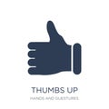 Thumbs up icon. Trendy flat vector Thumbs up icon on white background from Hands and guestures collection