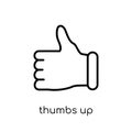 Thumbs up icon. Trendy modern flat linear vector Thumbs up icon