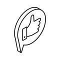 Thumbs up, an isometric icon of customer feedback ready to use vector, editable style Royalty Free Stock Photo