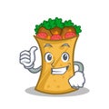 Thumbs up kebab wrap character cartoon Royalty Free Stock Photo