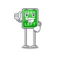 Thumbs up Keep left cartoon isolated the mascot Royalty Free Stock Photo