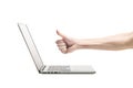 Thumbs Up with laptop Royalty Free Stock Photo