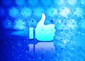 Thumbs up like icon abstract light cyan blue hexagon pattern background