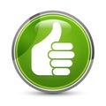 Thumbs up like icon elegant green round button vector illustration Royalty Free Stock Photo