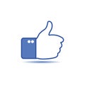 Thumbs up. Like icon for social network. Hand gesture. Vector illustration