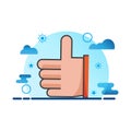 Thumbs up , like illustration. Flat vector icon. can use for, icon design element,ui, web, mobile app