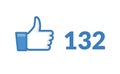 Thumbs up like social network icon. New likes number appreciation online. Web blogging concept