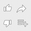 thumbs up likes with arrow and list