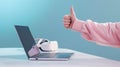 A Thumbs Up for Modern Tech.AI generated image Royalty Free Stock Photo
