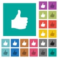 Thumbs up square flat multi colored icons Royalty Free Stock Photo