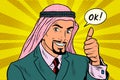 Thumbs up Okey, the Arab businessman Royalty Free Stock Photo